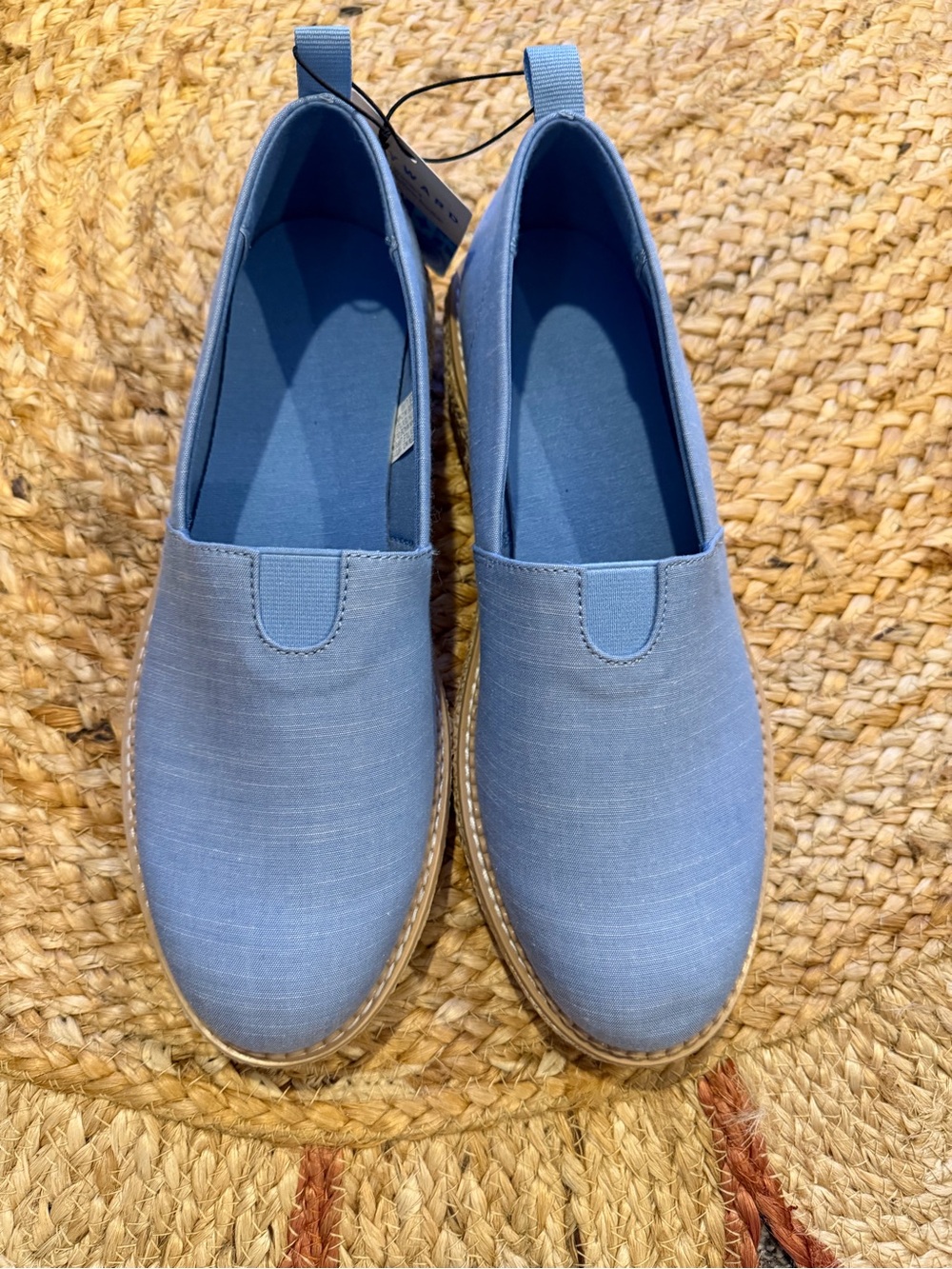 Casual Slip-On Espadrille Flats in Light Blue NWT